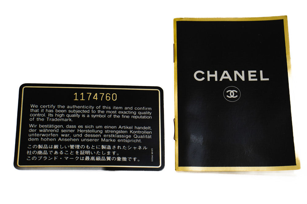 CHANEL Classic Double Flap Square Chain Shoulder Bag Black Lamb ad1 hannari-shop