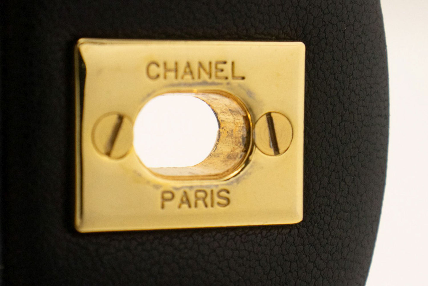 CHANEL Classic Double Flap Square Chain Shoulder Bag Black Lamb ad1 hannari-shop