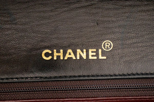 CHANEL Full Flap Chain Shoulder Bag Black Quilted Lambskin L56