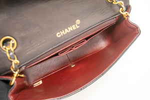 CHANEL Full Flap Chain Shoulder Bag Black Quilted Lambskin L56