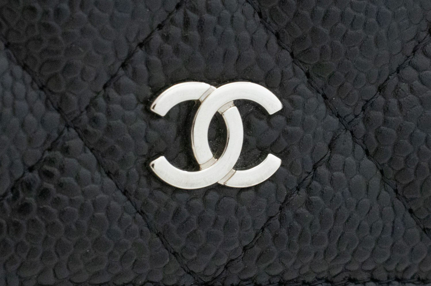 CHANEL Grained Calfskin Wallet On Chain WOC Black Shoulder Bag ag2 hannari-shop