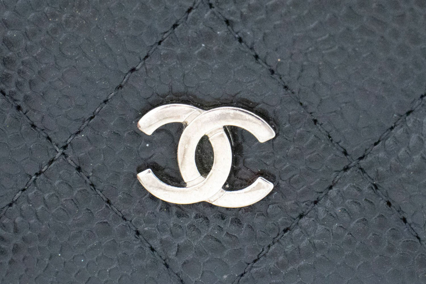 CHANEL Grained Calfskin Wallet On Chain WOC Black Shoulder Bag af7 hannari-shop
