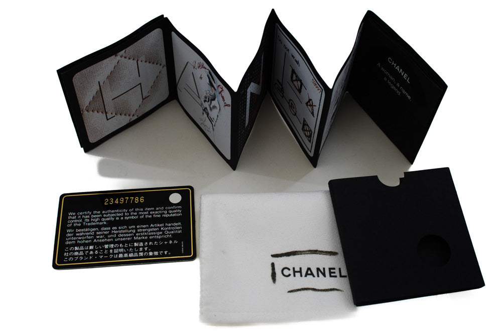 CHANEL 2-weg handtas met handvat, schoudertas, zwart kaviaarleer L52
