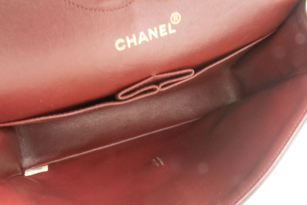 CHANEL Classic Double Flap 10" Chain Schoudertas Zwart Lamsleer ag1 hannari-shop