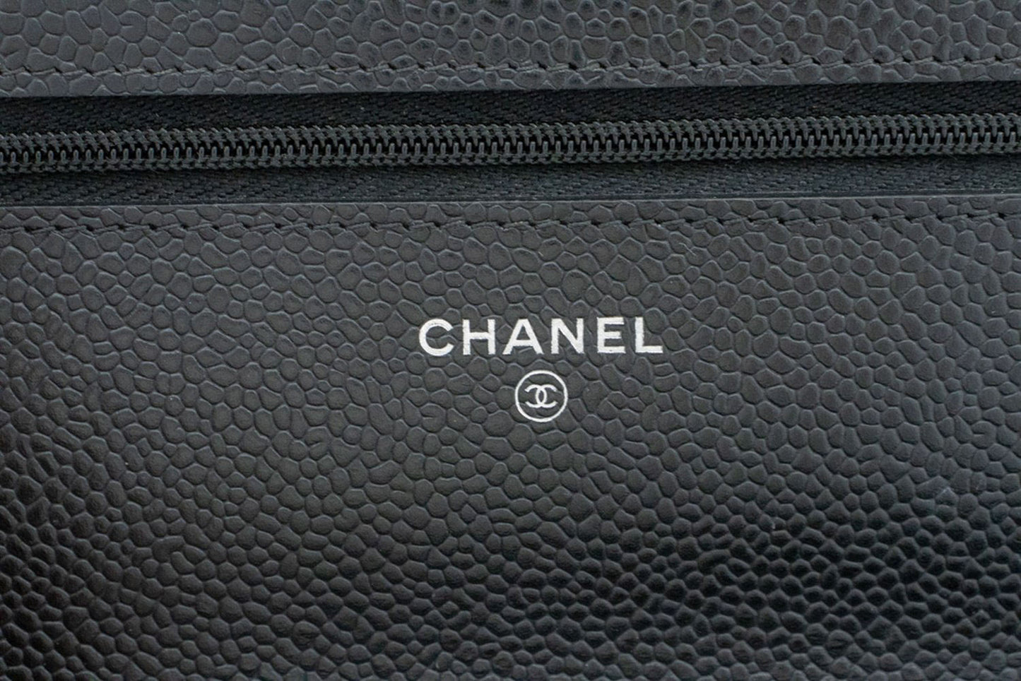 CHANEL Grained Calfskin Wallet On Chain WOC Black Shoulder Bag af5 hannari-shop