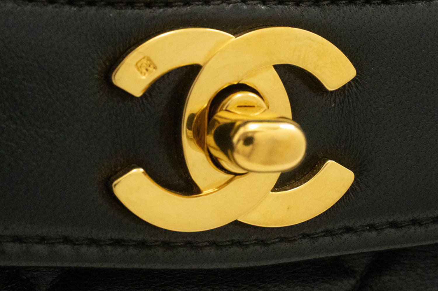 CHANEL Diana Flap Chain Schoudertas Zwart Gewatteerd Lamsleer Portemonnee ah2 hannari-shop