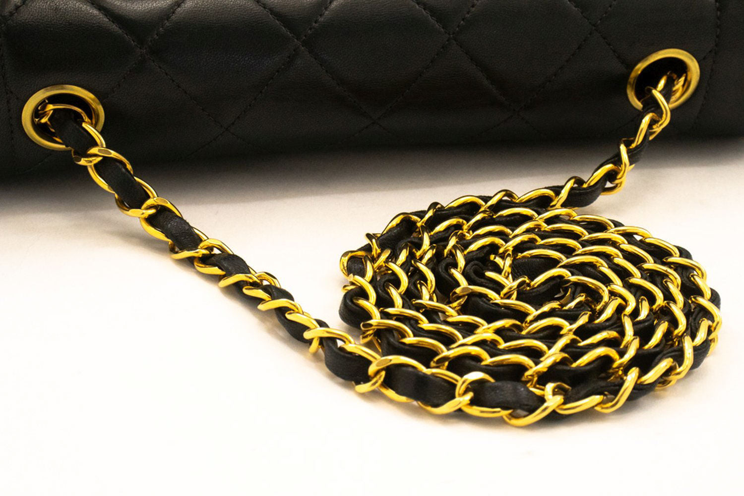 CHANEL Diana Flap Chain Schoudertas Zwart Gewatteerd Lamsleer Portemonnee ah2 hannari-shop