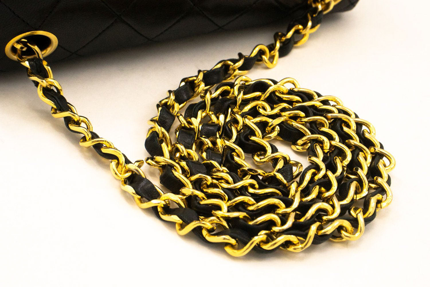 CHANEL Mini Square Kleine Chain Shoulder Bag Crossbody Zwart Lam ag7 hannari-shop