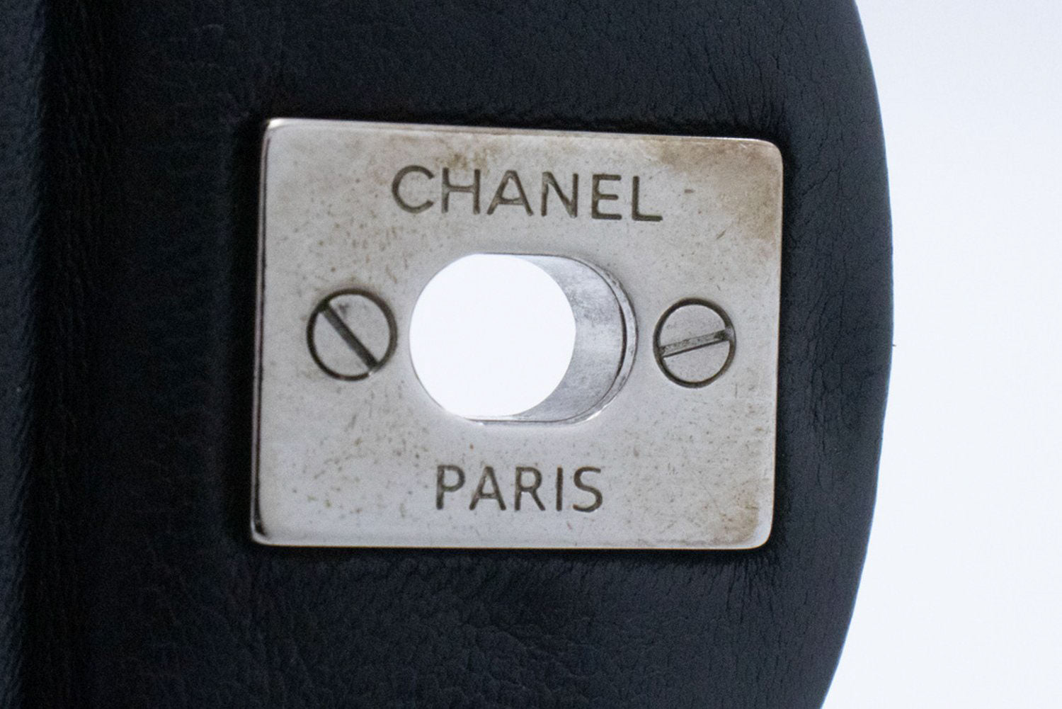 CHANEL Classic Double Flap 10" Zilveren Ketting Schoudertas Zwart ai1 hannari-shop