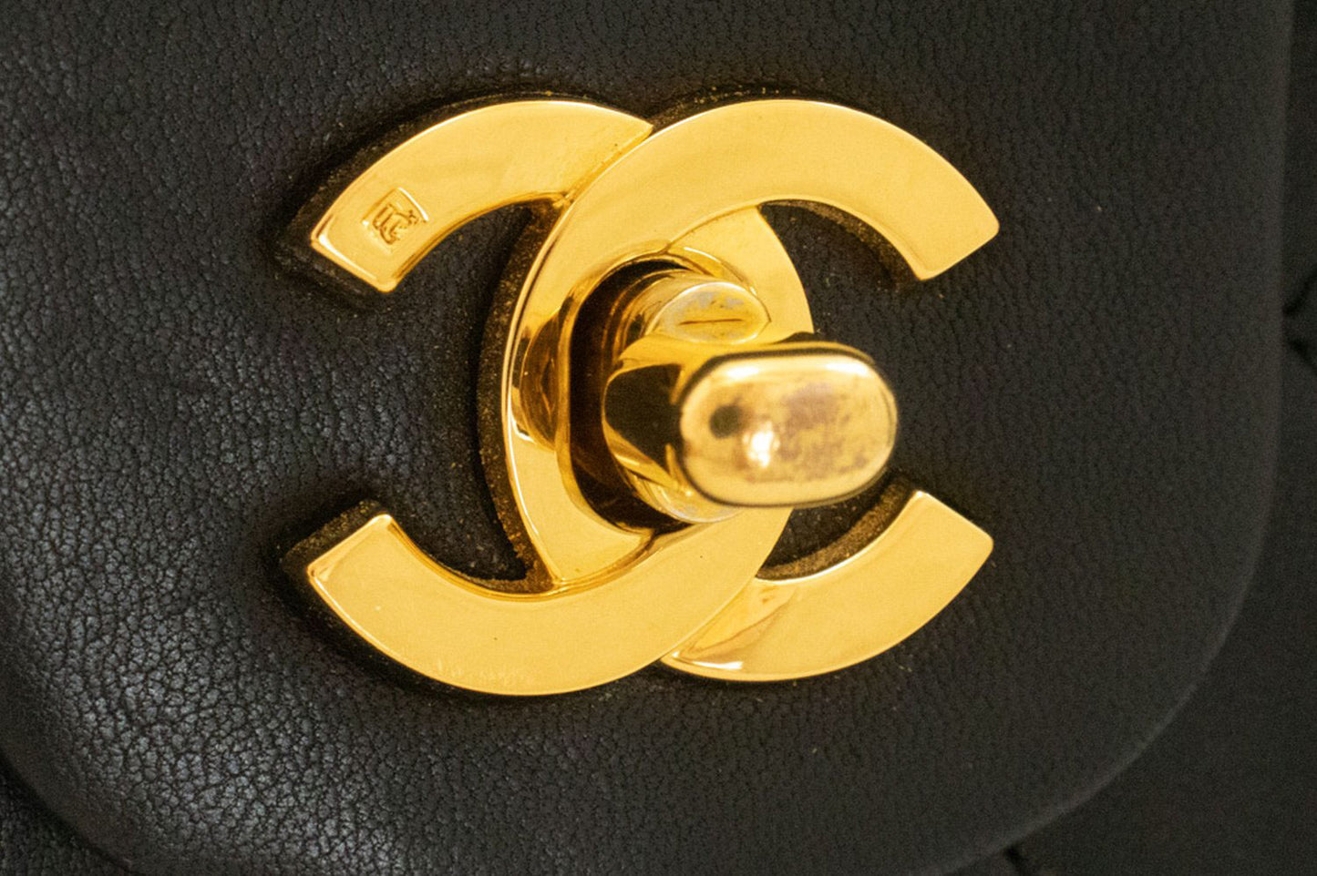 CHANEL Classic Double Flap 9" Chain Schoudertas Zwart Lamsleer ak5 hannari-shop