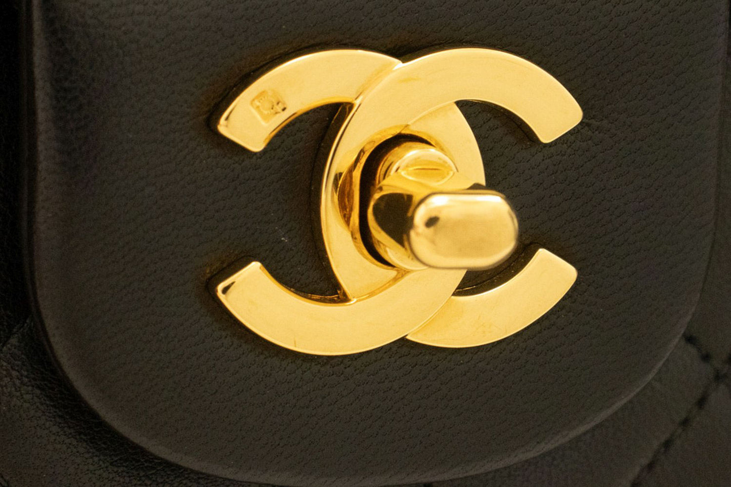 CHANEL Classic Double Flap 10" Chain Schoudertas Zwart Lamsleer ak4 hannari-shop