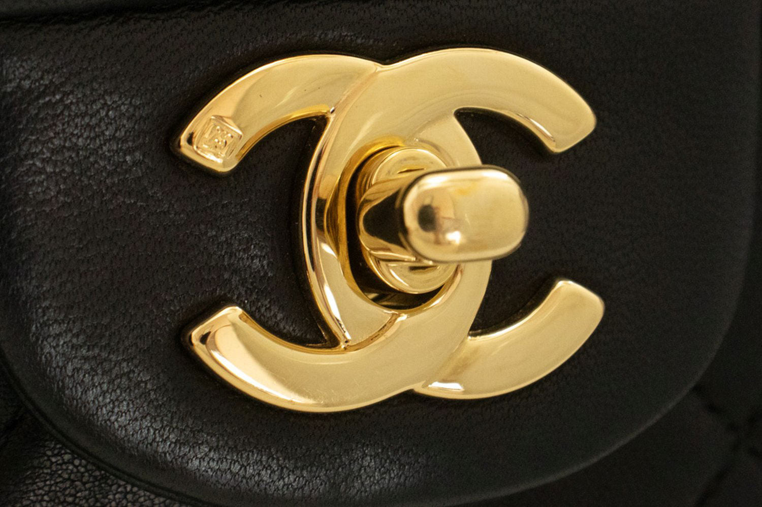 CHANEL Classic Double Flap 9" Chain Schoudertas Zwart Lamsleer ai6 hannari-shop