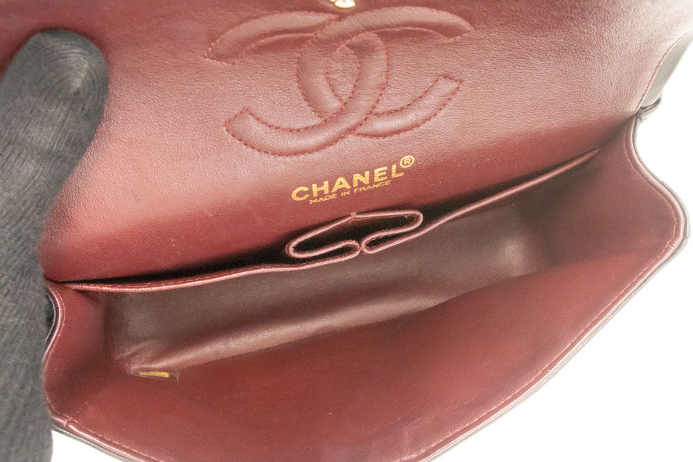 CHANEL Classic Double Flap 9" Chain Schoudertas Zwart Lamsleer ai6 hannari-shop