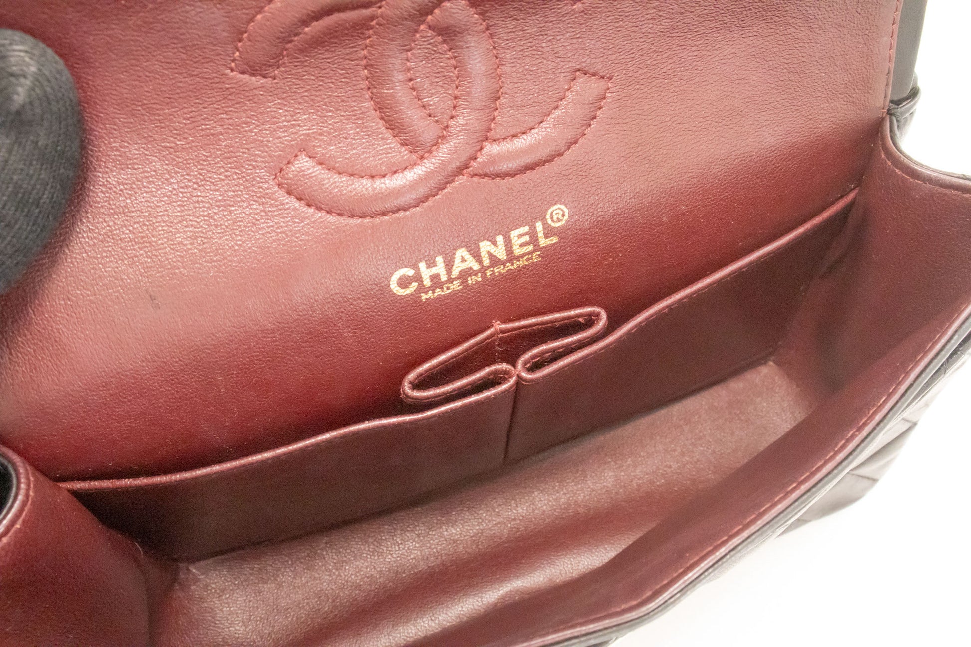 CHANEL Classic Double Flap 9" Chain Schoudertas Zwart Lamsleer ai6 hannari-shop