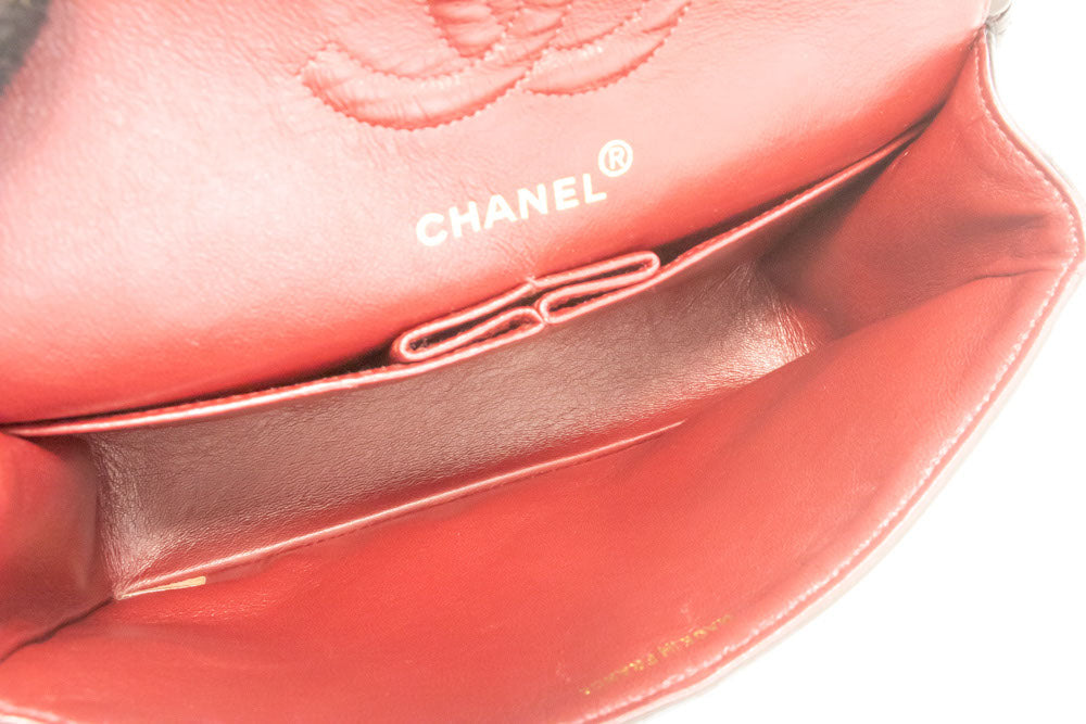 CHANEL Classic Double Flap 9" Chain Schoudertas Zwart Lamsleer ah3 hannari-shop