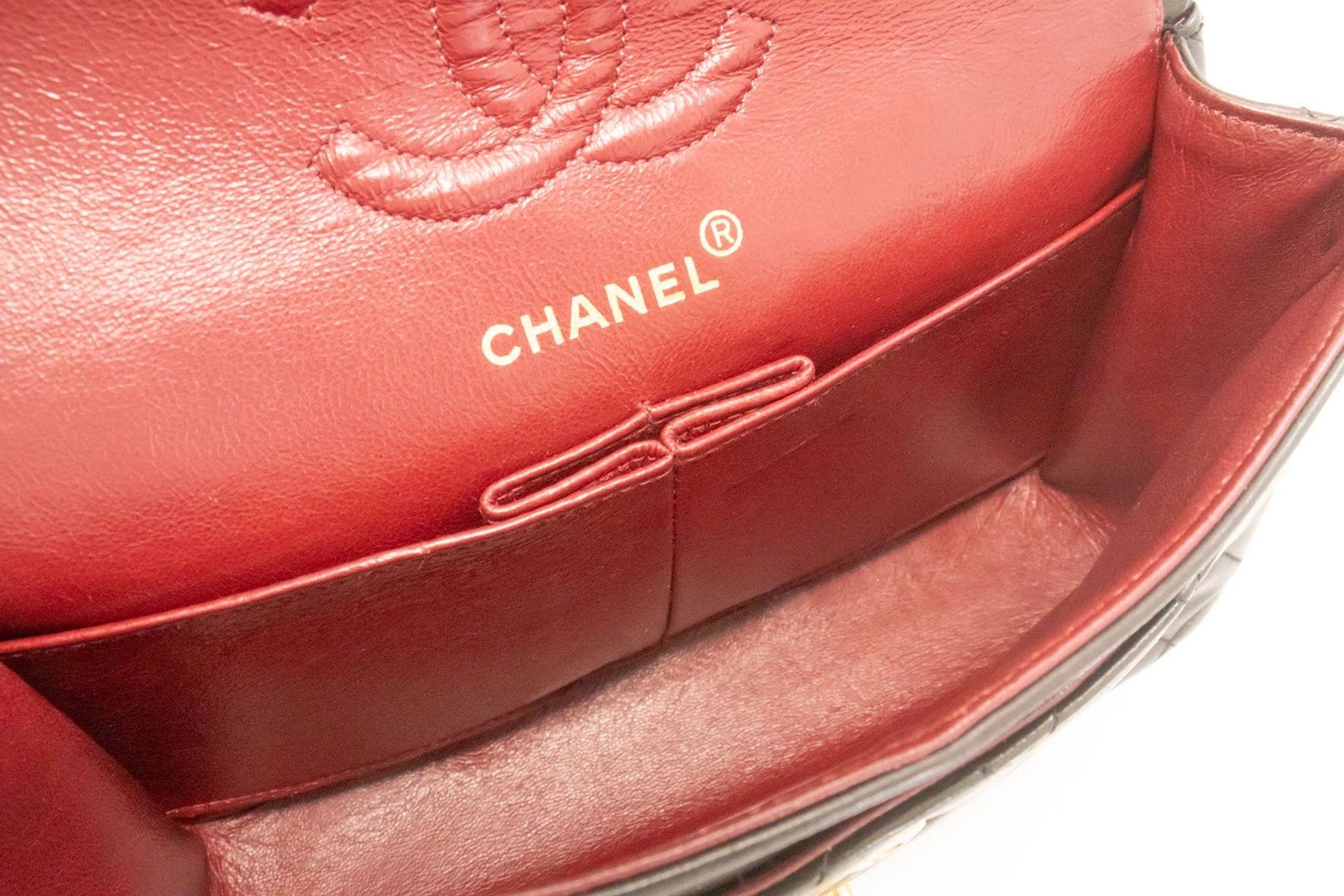 CHANEL Classic Double Flap 9" Chain Schoudertas Zwart Lamsleer ah3 hannari-shop