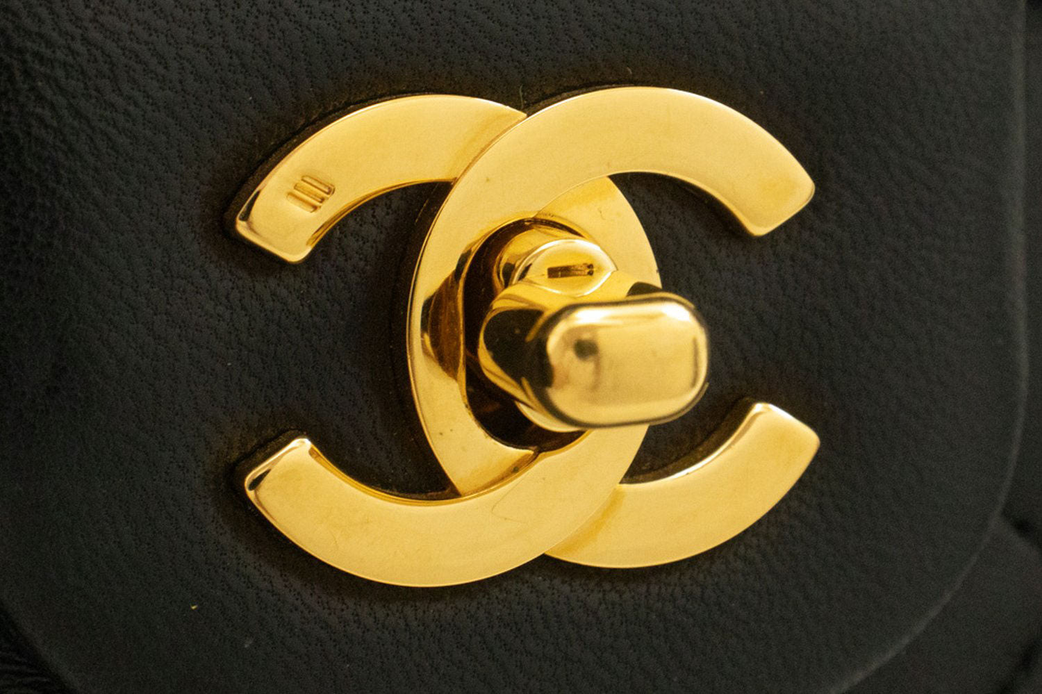 CHANEL Classic Double Flap Square Chain Shoulder Bag Black Lamb ah5 hannari-shop