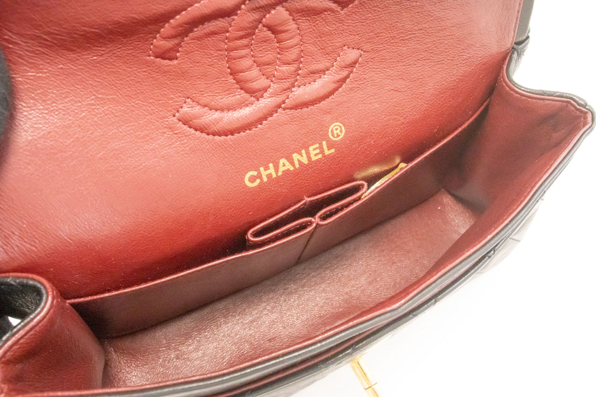 CHANEL Classic Double Flap 9" Chain Schoudertas Zwart Lamsleer aj4 hannari-shop