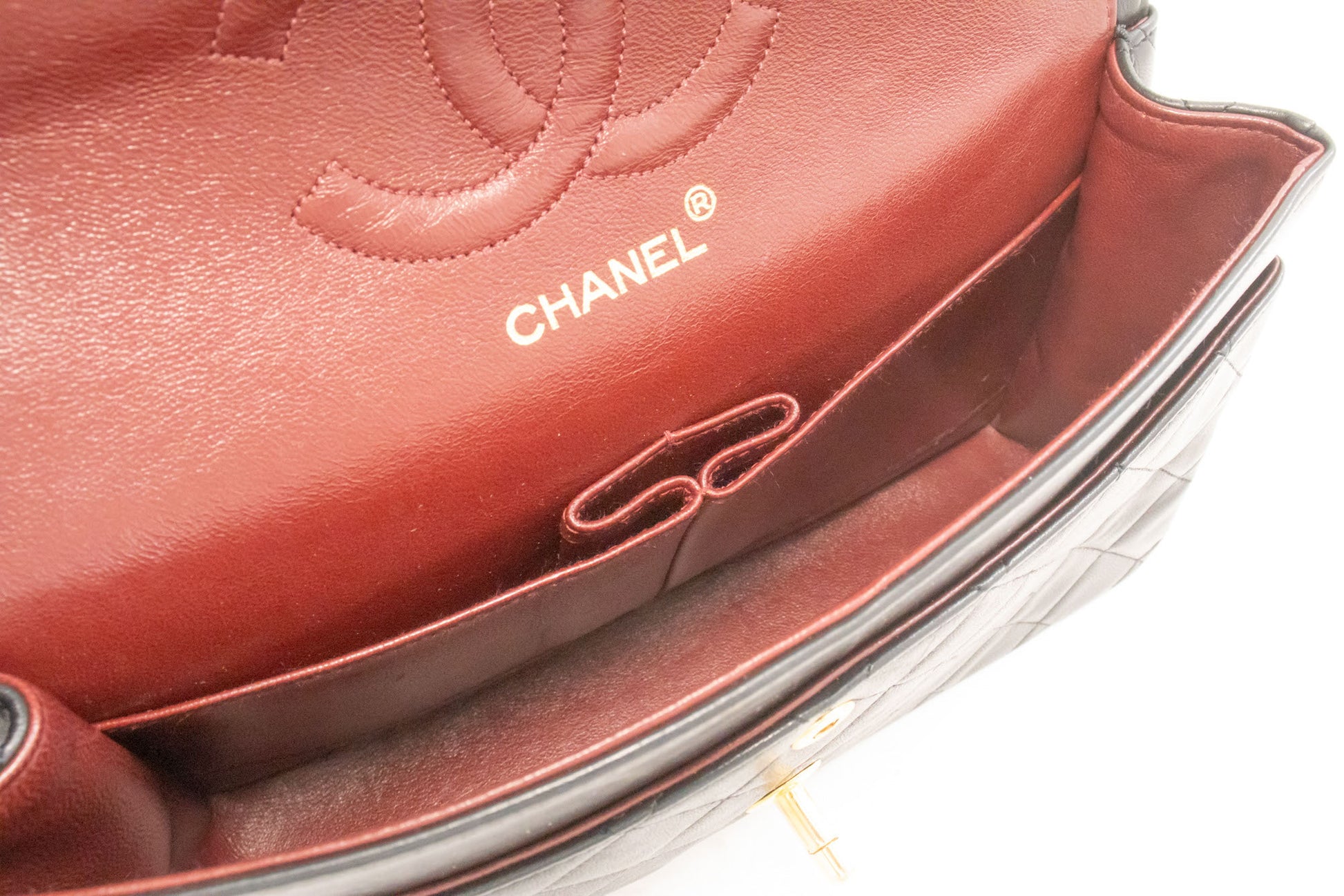 CHANEL Classic Double Flap 10" Chain Schoudertas Zwart Lamsleer aj5 hannari-shop