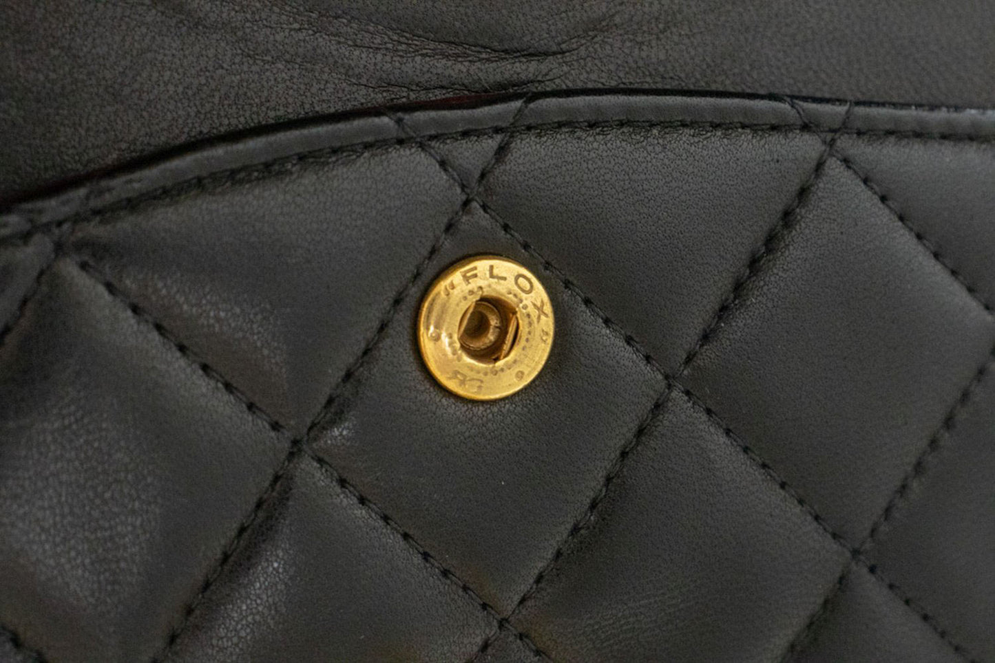 CHANEL Classic Double Flap 10" Chain Schoudertas Zwart Lamsleer aj8 hannari-shop