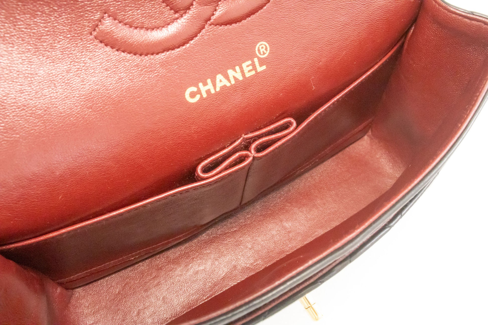 CHANEL Classic Double Flap 10" Chain Schoudertas Zwart Lamsleer aj8 hannari-shop