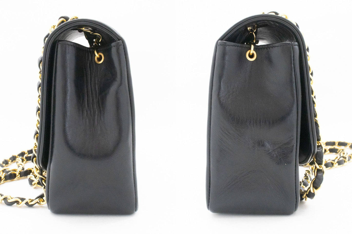 CHANEL Diana Flap Chain Schoudertas Zwart Gequilt Lamsschapenleer ak2 hannari-shop