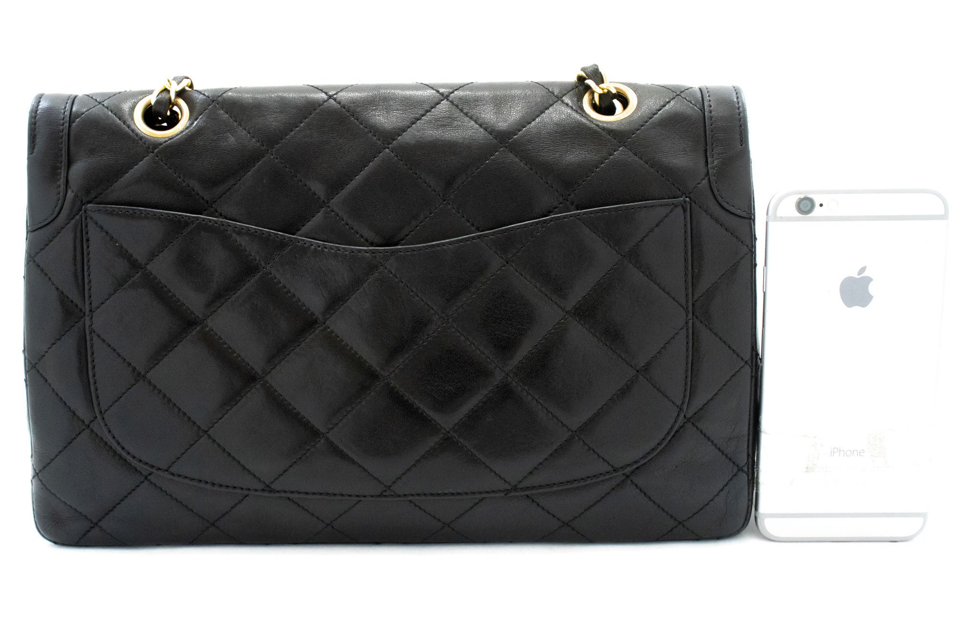 CHANEL Paris Limited Vintage Chain Shoulder Bag Black Quilted Flap ai9 hannari-shop
