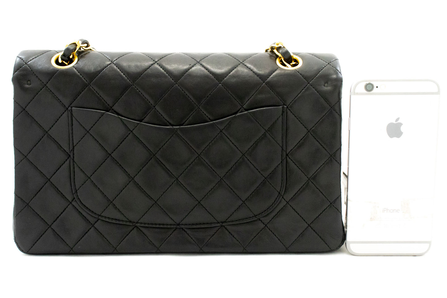 CHANEL Classic Double Flap 10" Chain Schoudertas Zwart Lamssuède ak3 hannari-shop
