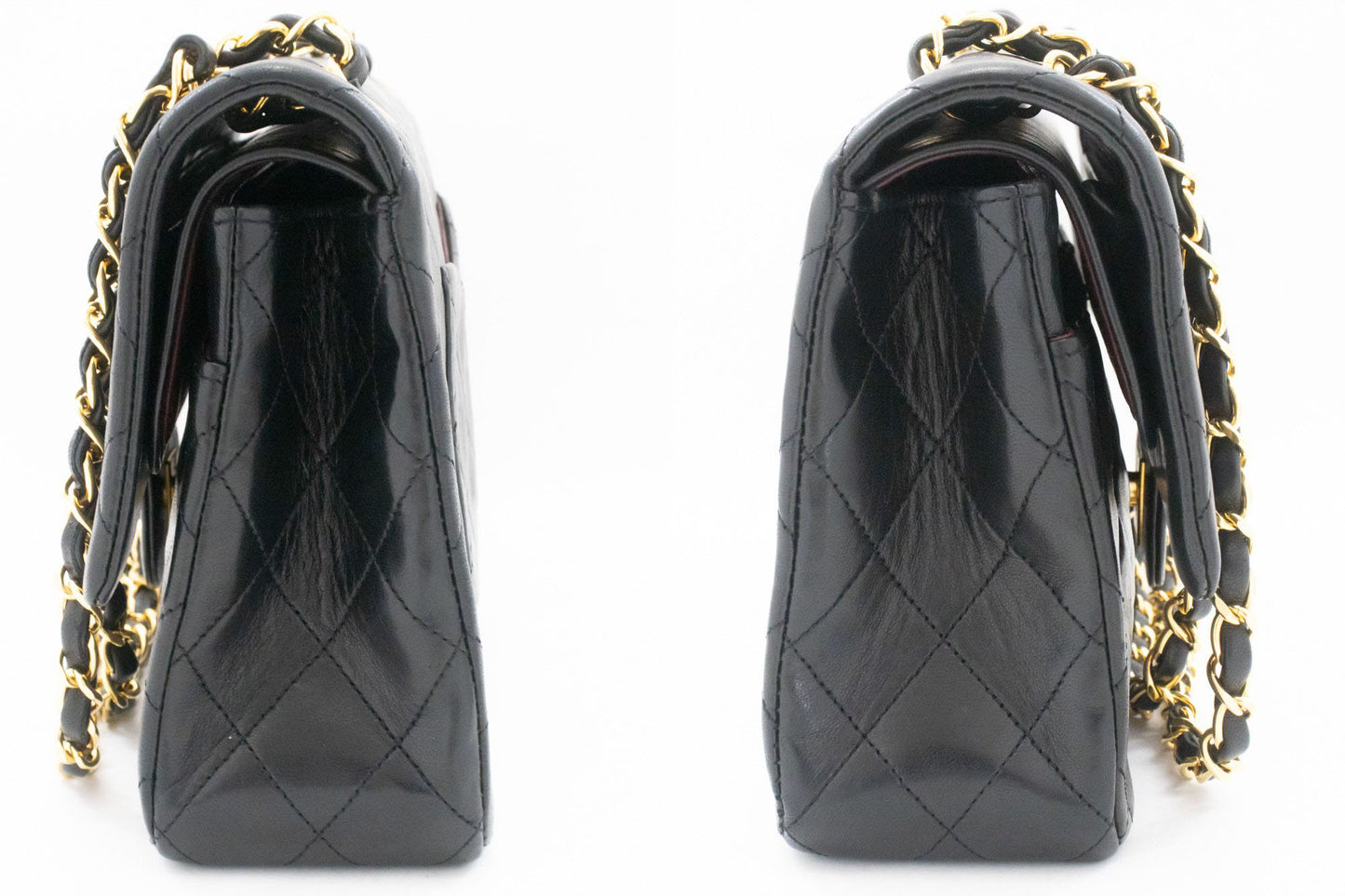 CHANEL Classic Double Flap 10" Chain Schoudertas Zwart Lamssuède ak3 hannari-shop