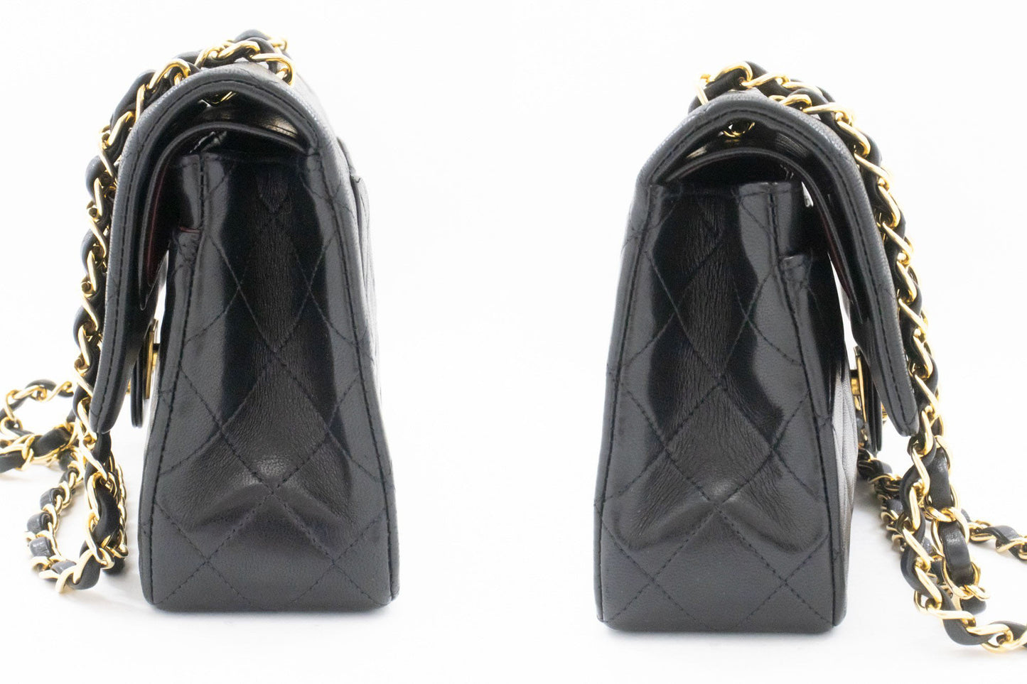 CHANEL Classic Double Flap 9" Chain Schoudertas Zwart Lamsleer aj4 hannari-shop
