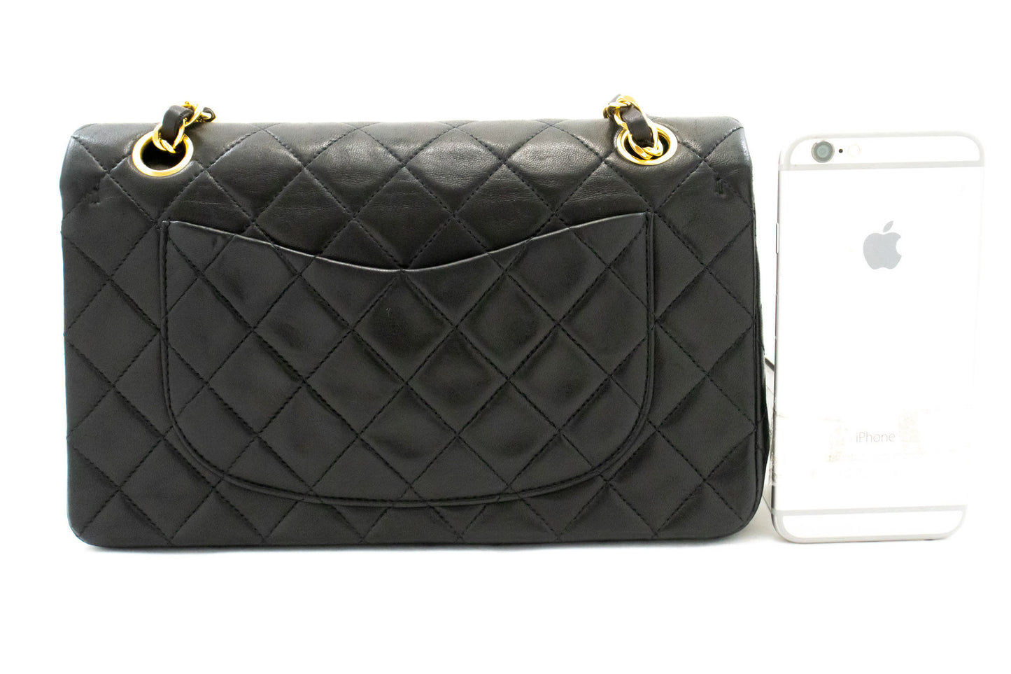 CHANEL Classic Double Flap 9" Chain Schoudertas Zwart Lamsleer aj7 hannari-shop