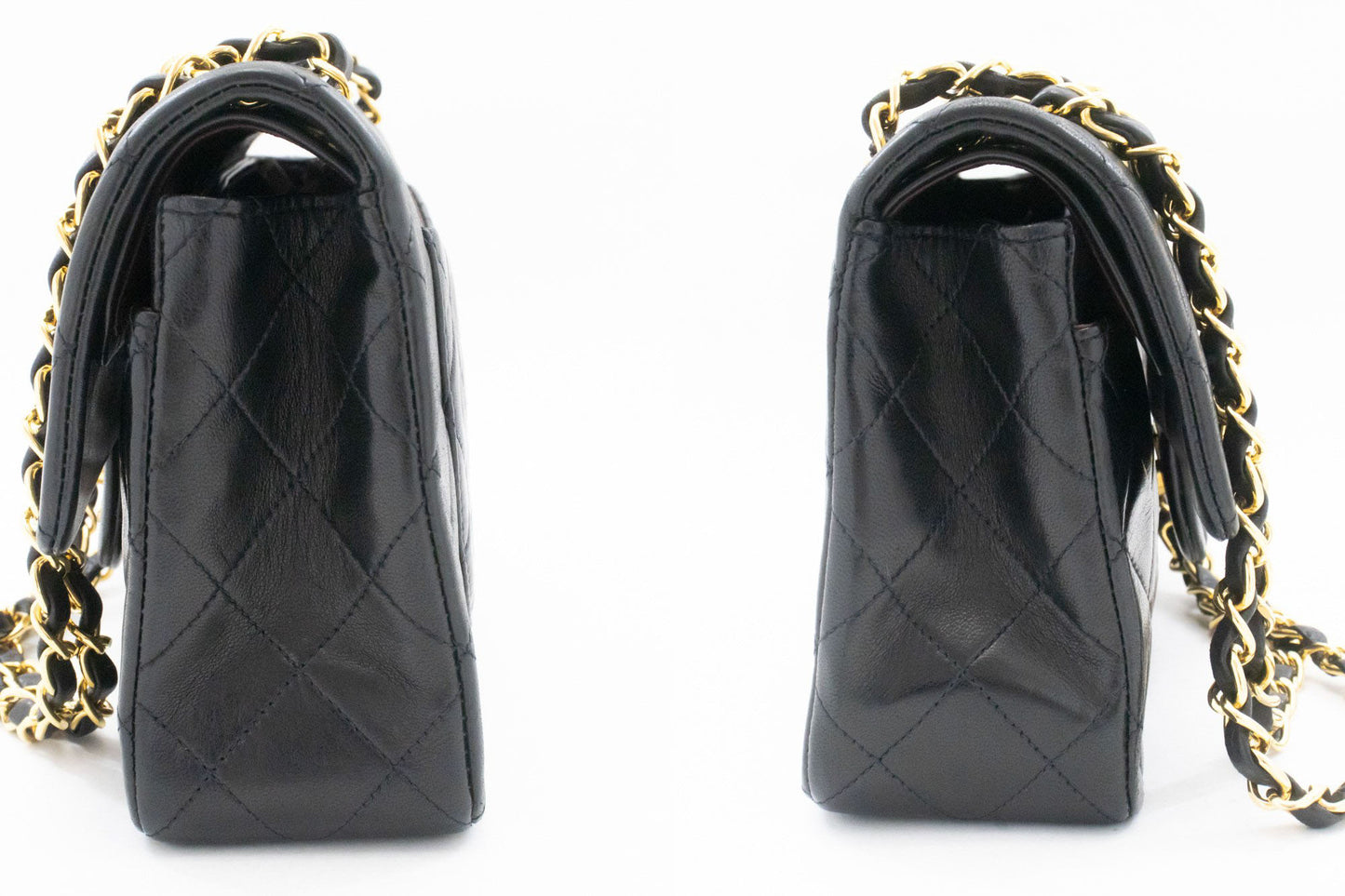 CHANEL Classic Double Flap 9" Chain Schoudertas Zwart Lamsleer aj7 hannari-shop