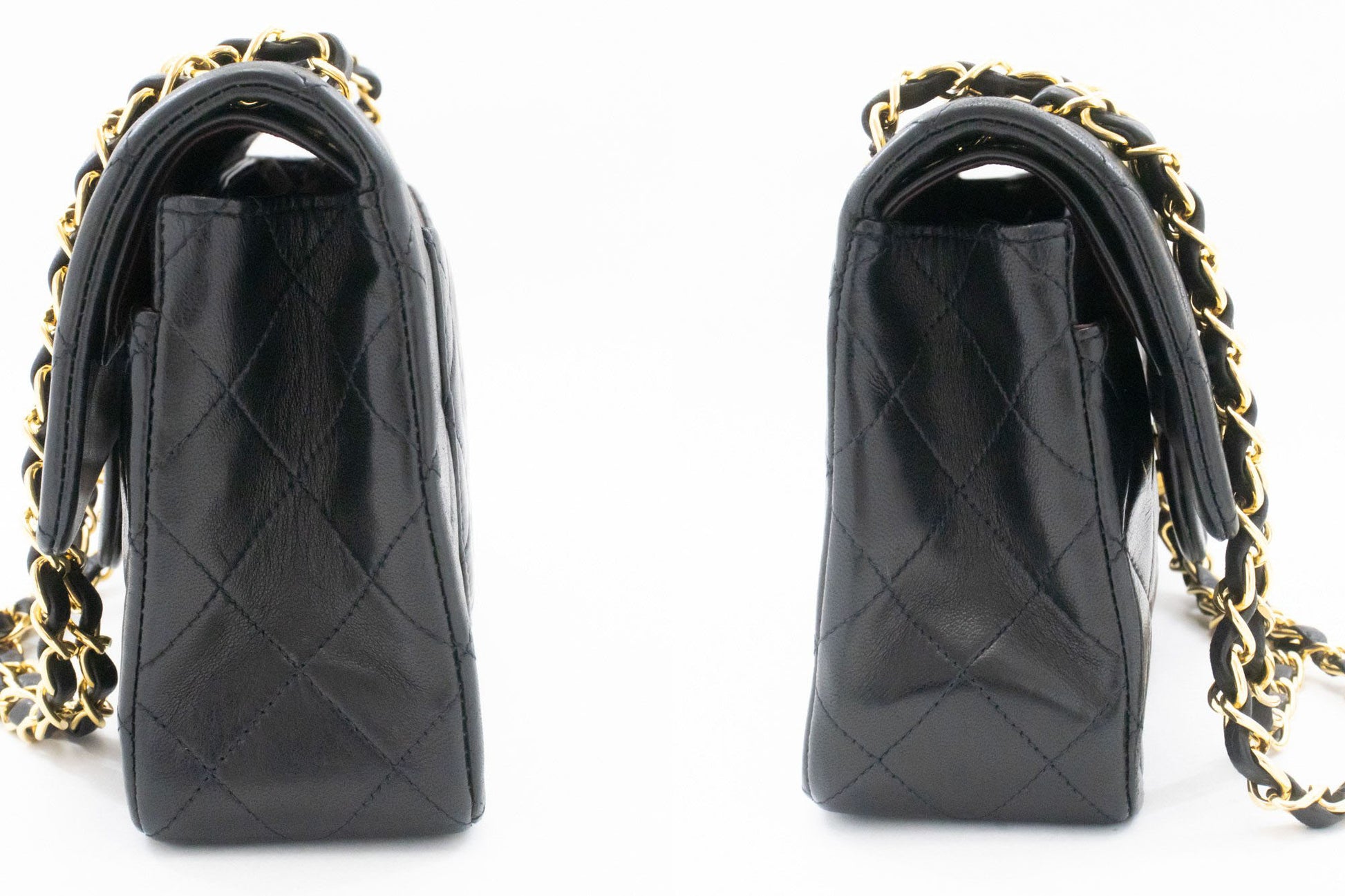 CHANEL Classic Double Flap 9" Chain Schoudertas Zwart Lamsleer aj7 hannari-shop