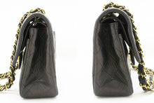 CHANEL Classic Double Flap 9" Chain Shoulder Bag Black Lambskin p90 hannari-shop