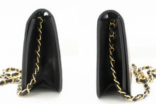 CHANEL Full Flap Chain Shoulder Bag Clutch Black Quilted Lambskin p86 hannari-shop