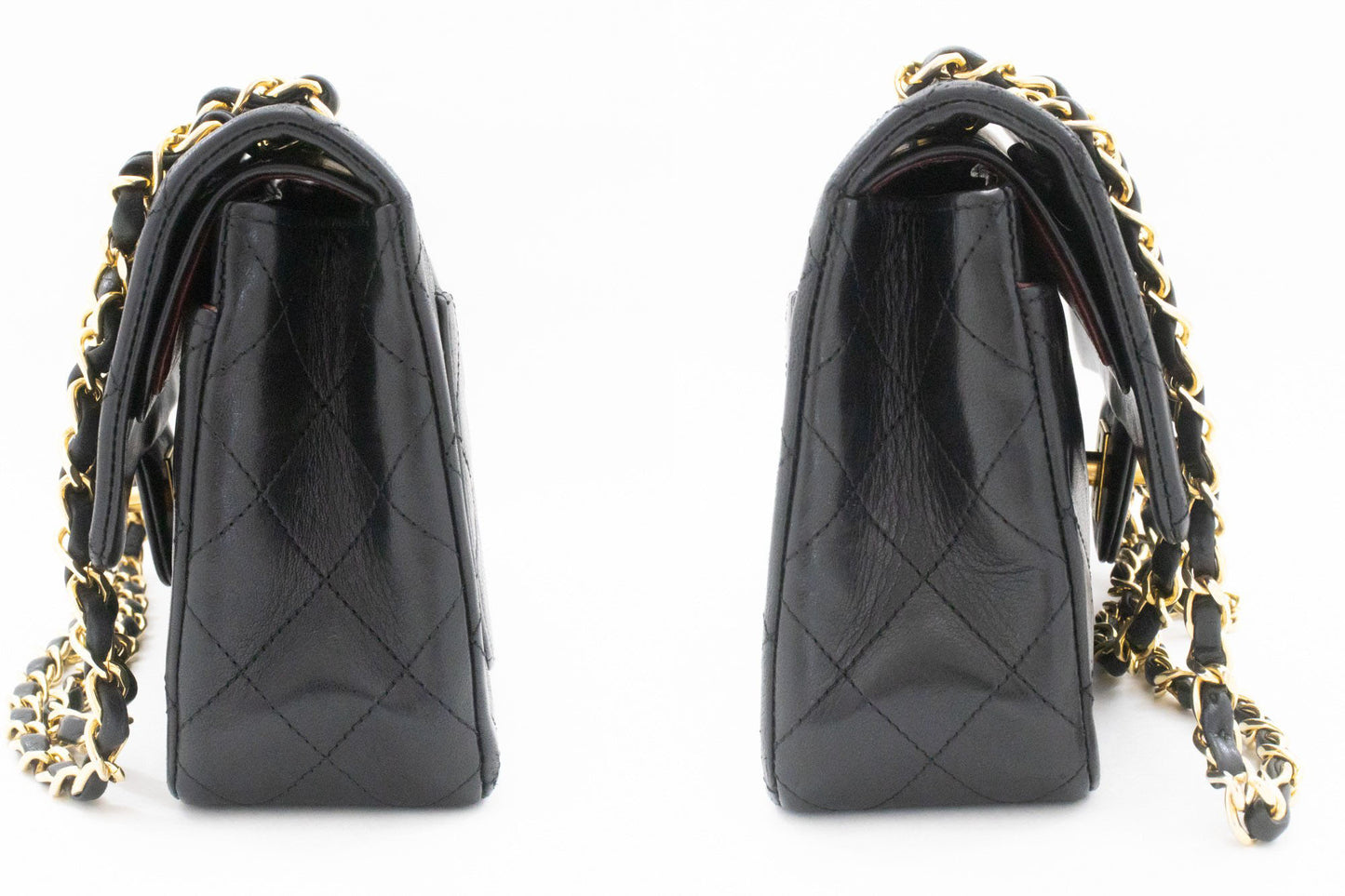 CHANEL Classic Double Flap 9" Chain Schoudertas Zwart Lamsleer ak5 hannari-shop