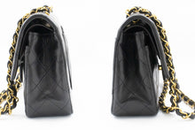 CHANEL Classic Double Flap 9" Chain Shoulder Bag Black Lambskin p98 hannari-shop