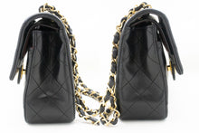 CHANEL Classic Double Flap 9" Chain Shoulder Bag Black Lambskin p88 hannari-shop