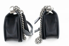 CHANEL Boy Grained Calfskin Chain Shoulder Bag Black Quilted Flap p96 hannari-shop