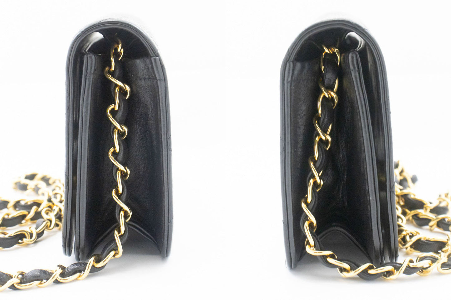 CHANEL Full Flap Small Chain Schoudertas Clutch Zwart Gequilt ab7 hannari-shop