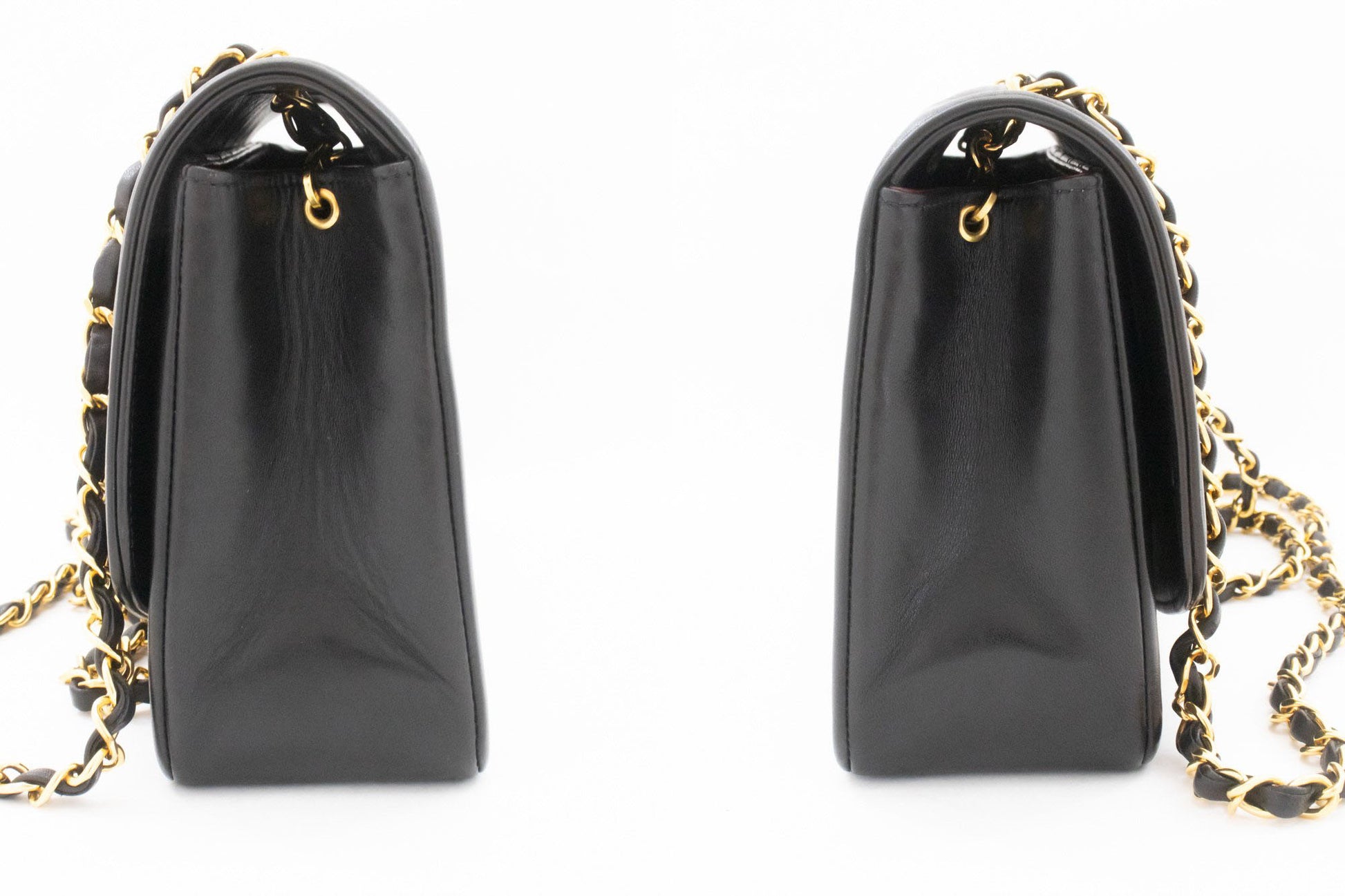 CHANEL Diana Flap Chain Schoudertas Zwart Gequilt Lamsleer ai3 hannari-shop