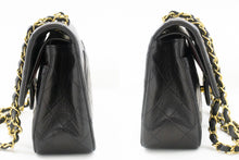 CHANEL Classic Double Flap 9" Chain Shoulder Bag Black Lambskin n70 hannari-shop