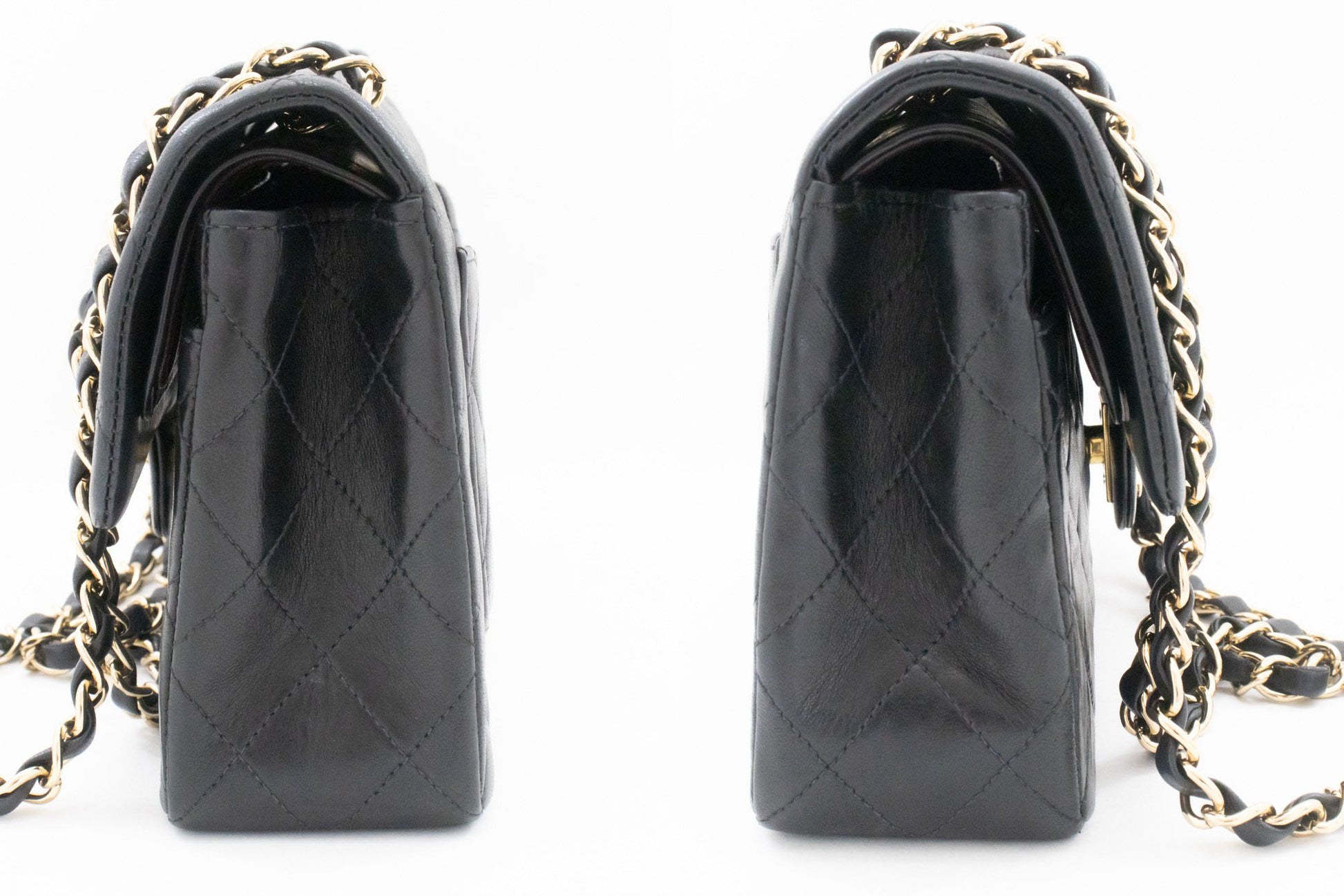 CHANEL Classic Double Flap 9" Chain Schoudertas Zwart Lamsleer ai6 hannari-shop