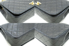 CHANEL Full Flap Chain Shoulder Bag Black Quilted Lambskin Leather p07 hannari-shop