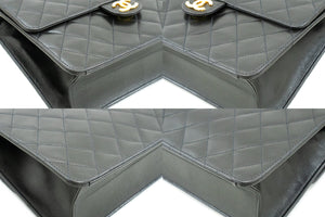CHANEL Chain Shoulder Bag Clutch Black Quilted Flap Lambskin Purse n50 hannari-shop