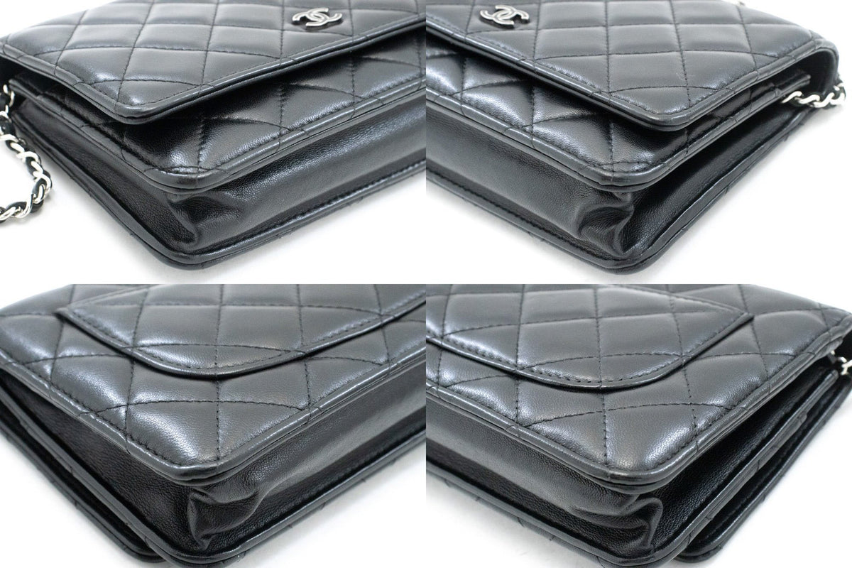 CHANEL Zwarte Classic Wallet On Chain WOC Schoudertas Lamsleer SV ap8 — hoeken hannari-shop