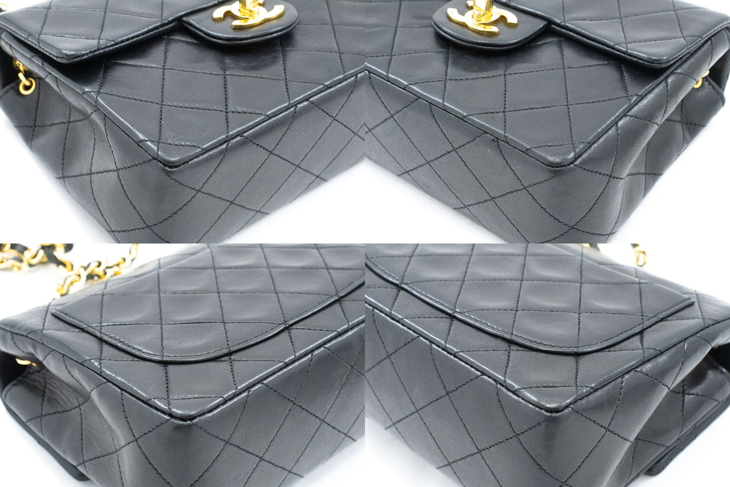 CHANEL Mini Square Kleine Chain Shoulder Bag Crossbody Zwart Lam ag7 hannari-shop