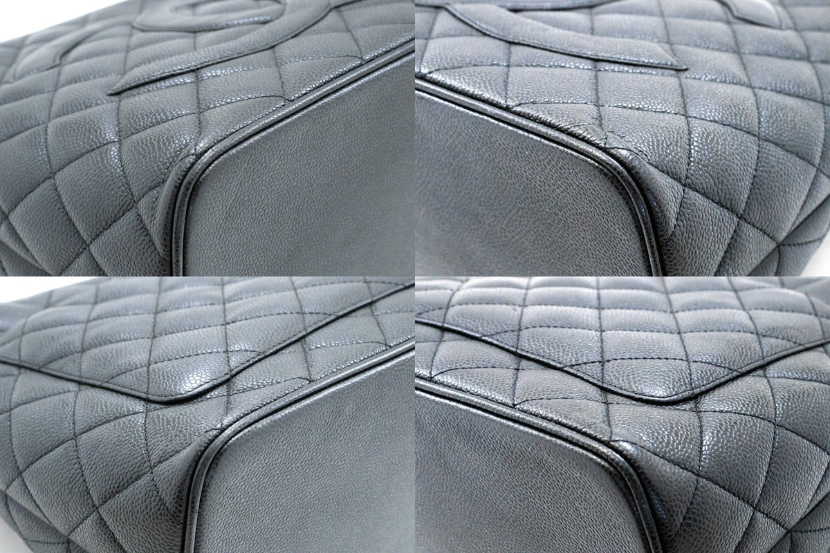CHANEL Silver Medallion Grained Calfskin Leather Shoulder Bag ap3 — corners hannari-shop