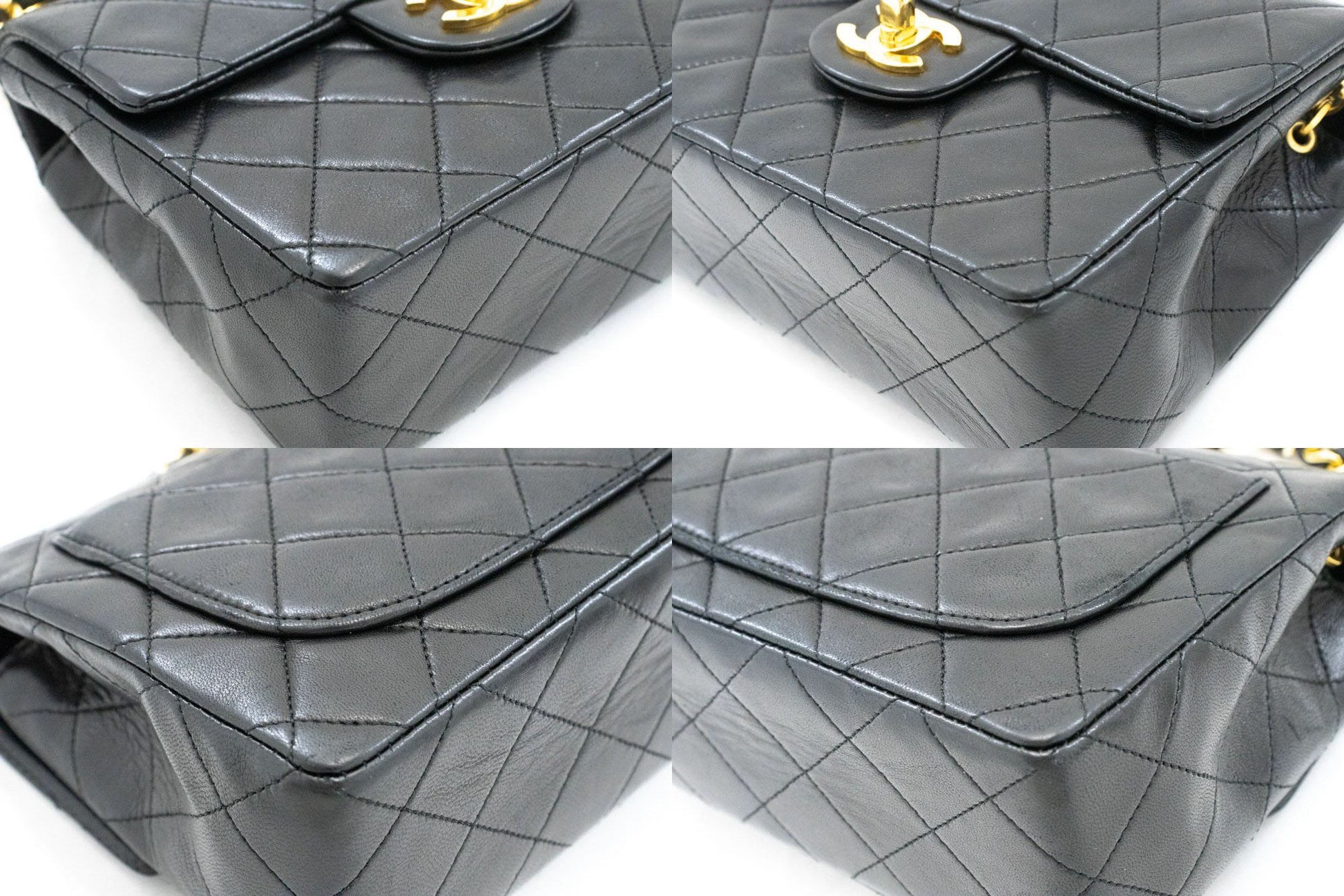 CHANEL Mini Square Small Chain Shoulder Bag Crossbody Black ai2 hannari-shop