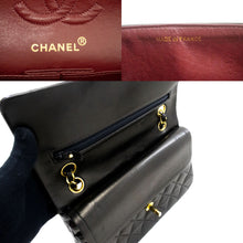 CHANEL Classic Double Flap 9" Chain Shoulder Bag Black Lambskin p90 hannari-shop